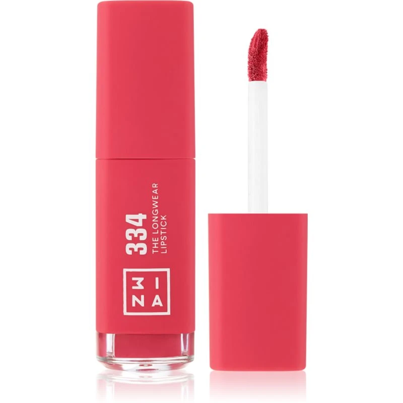 3INA The Longwear Lipstick dlouhotrvající tekutá rtěnka odstín 334 - Vivid pink 6 ml