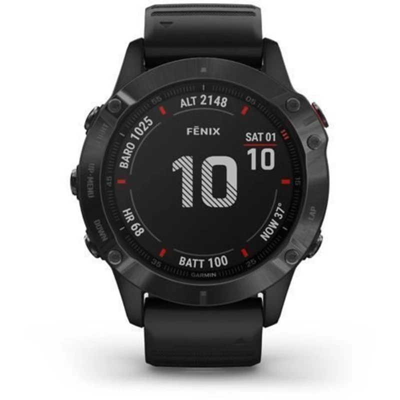 Garmin fenix6 glass, black/black band (map/music)