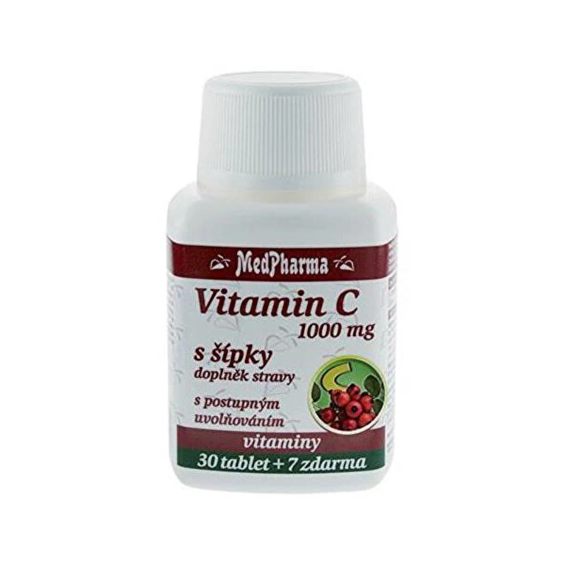 MedPharma Vitamín C 1000 mg s šípky prodloužený účinek 30 tbl. + 7 tbl. ZDARMA