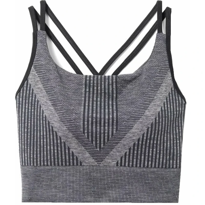 Smartwool Women's Intraknit Strappy Bra Black Heather M Běžecká podprsenka