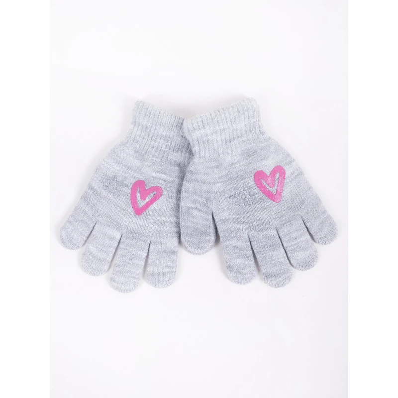 Yoclub Kids's Girls' Five-Finger Gloves RED-0012G-AA5A-012