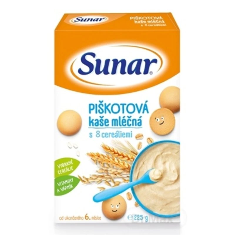 Sunarka Piškotová kašička mléčná s 8 cereáliemi 225 g