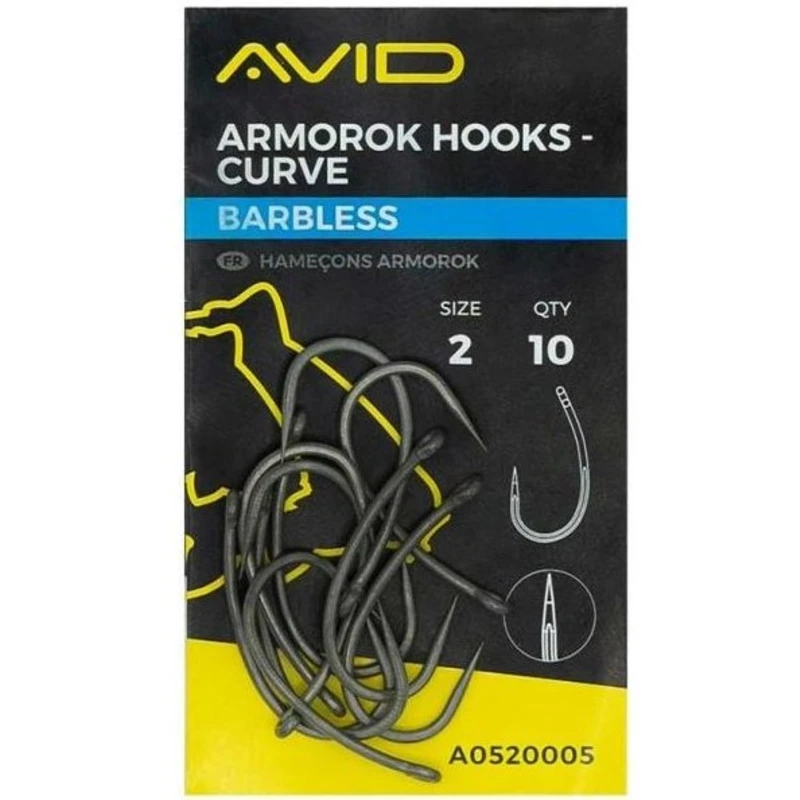 Avid carp háčky armorok hooks curve barbless - 6