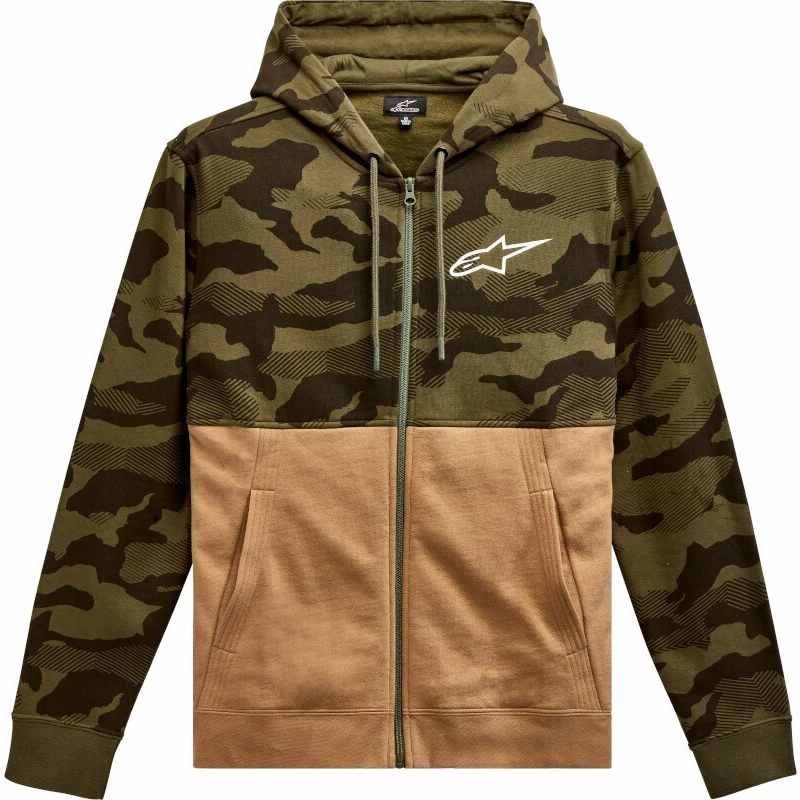 Alpinestars Camo Block Hood Military/Sand L Mikina