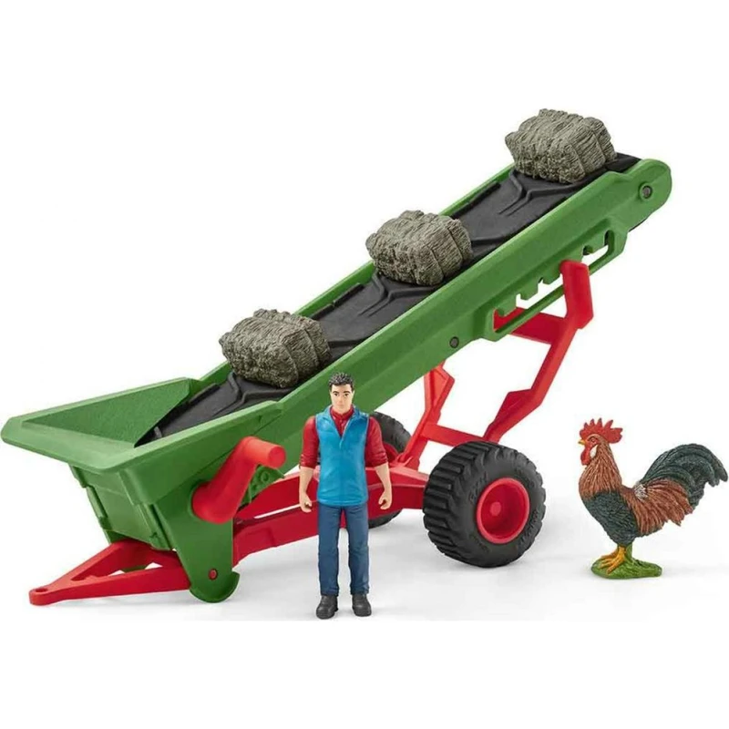 Schleich 42377 Zemědělský dopravník na seno s farmářem