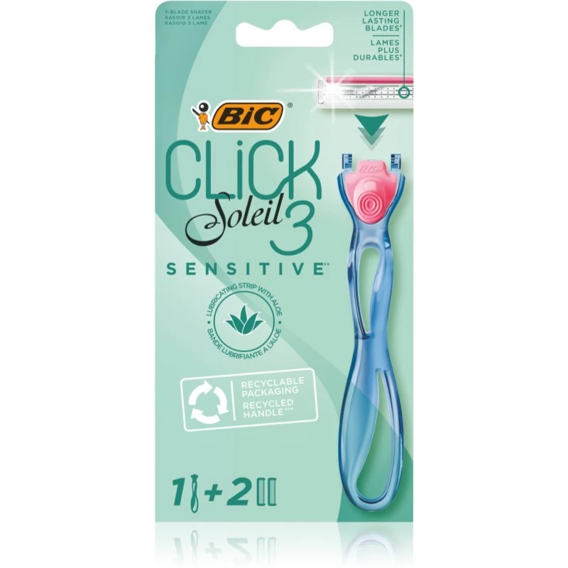 BIC Soleil Click Sensitive dámský holicí strojek + náhradní břity 2 ks