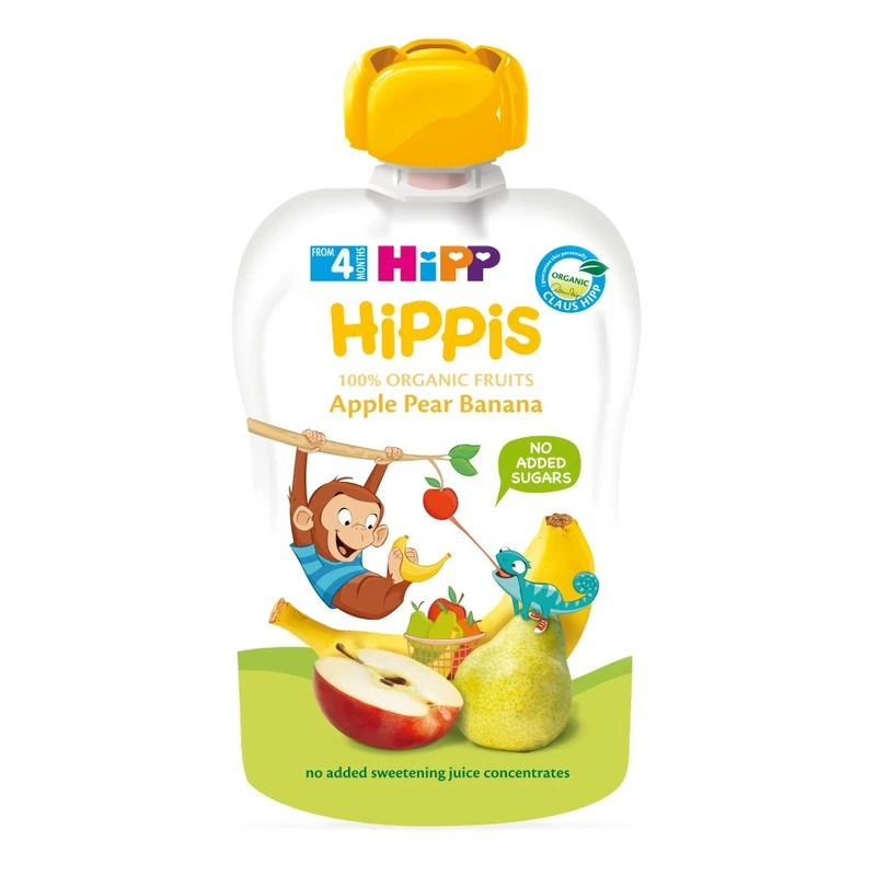 HiPP BIO Hippis 100% ovoce Jablko-Hruška-Banán 100 g