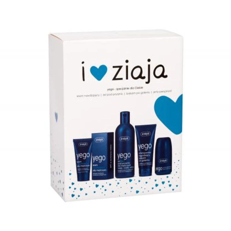 Ziaja Men dárková kazeta sprchový gel 3v1 300 ml + hydratační krém SPF6 50 ml + balzám po holení 75 ml + antiperspirant 60 ml pro muže Cruelty free