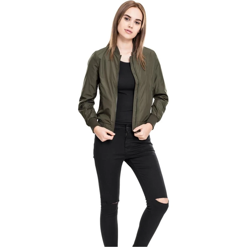 Dámská bunda Light Bomber Jacket tmavě olivová