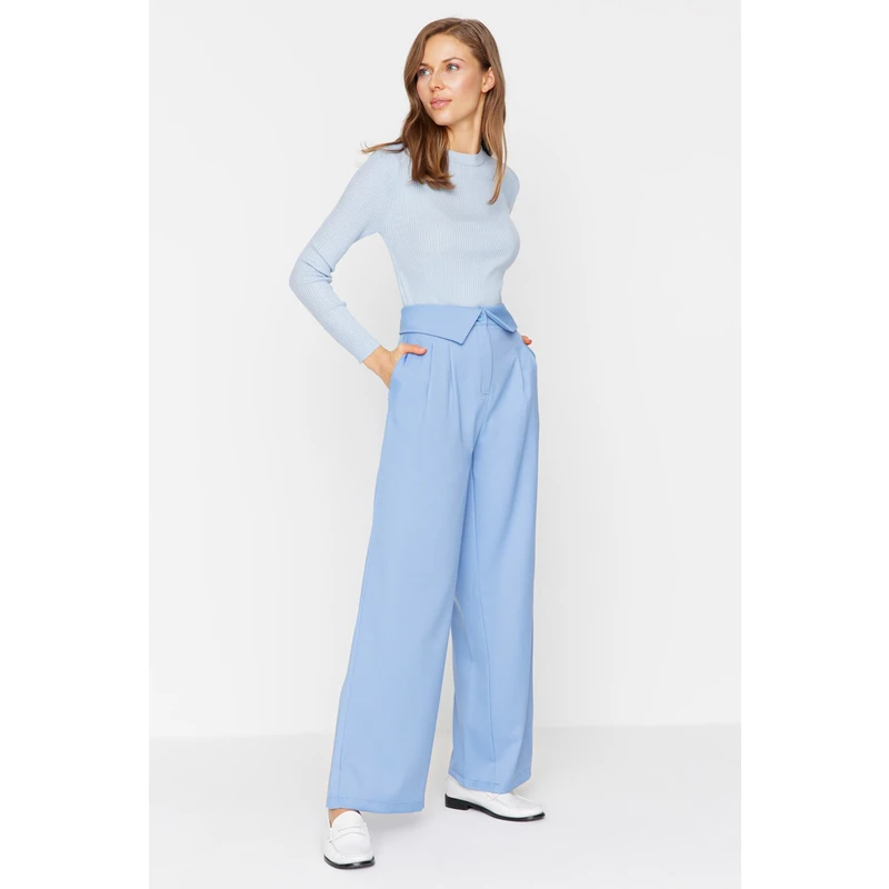 Trendyol Blue Wide Leg Woven Trousers