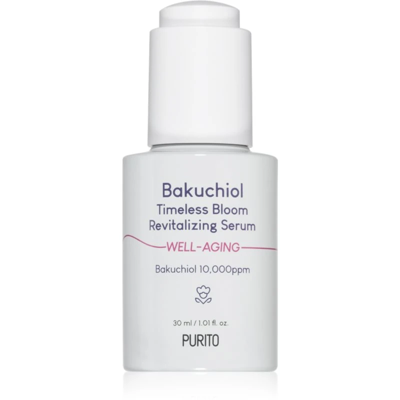 Purito Bakuchiol Timeless Bloom intenzivní revitalizační sérum pro obnovu pevnosti pleti 30 ml