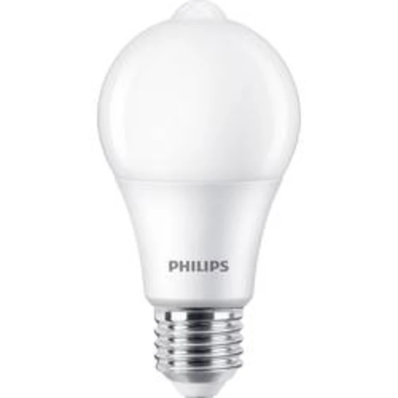 LED žárovka E27 Philips A60 8W (60W) teplá bílá (2700K) s pohybovým čidlem