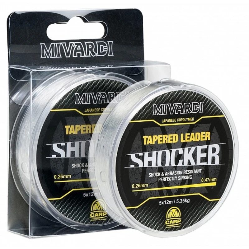 Mivardi ujímané návazce Shocker Tapered Leader 0.26-0.47 mm 5x12 m