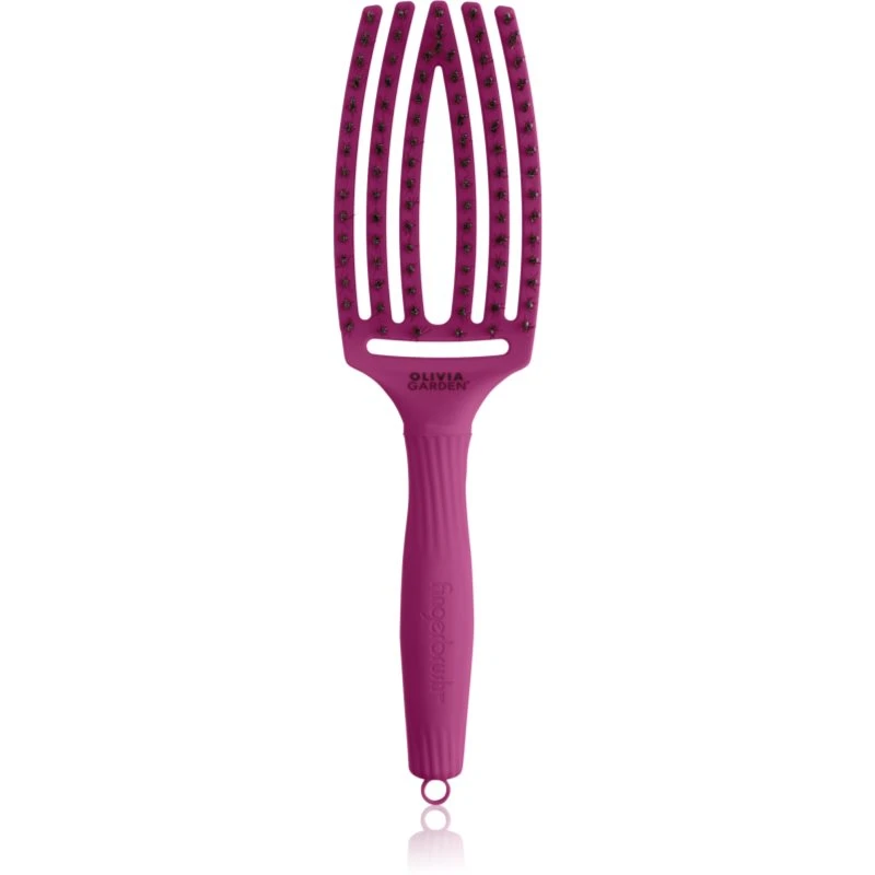 Olivia Garden Fingerbrush ThinkPink plochý kartáč Bright Pink 1 ks