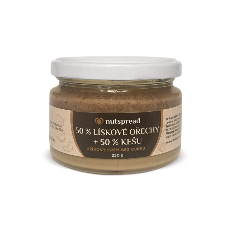 Nutspread 100% Dvoubarevný lískooříškový krém s kešu 250 g