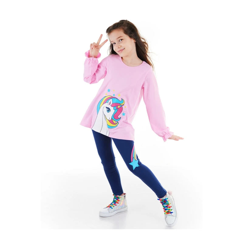 Denokids Rainbow Star Girl's Tunic Tights Set