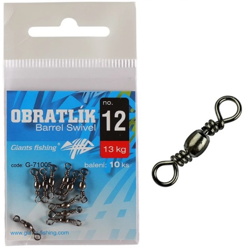 Giants fishing obratlík barrel swivel 10 ks-vel.8 nosnost 20 kg