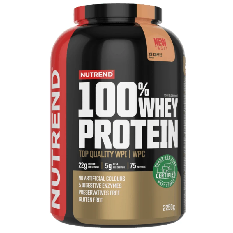 Práškový koncentrát Nutrend 100% WHEY Protein 2250g  ledová káva