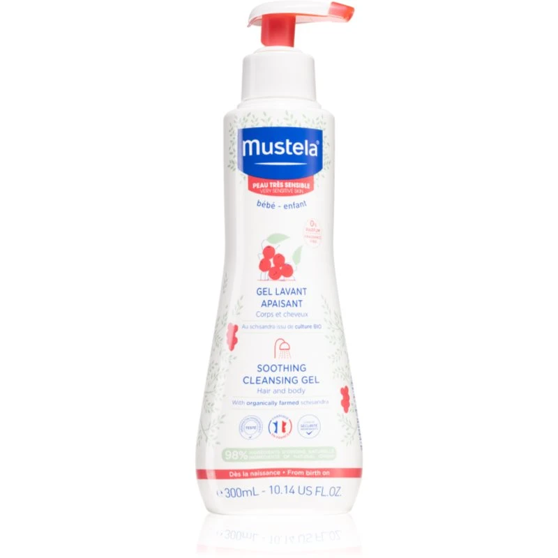 Mustela Bébé zklidňující čisticí gel pro děti od narození 300 ml