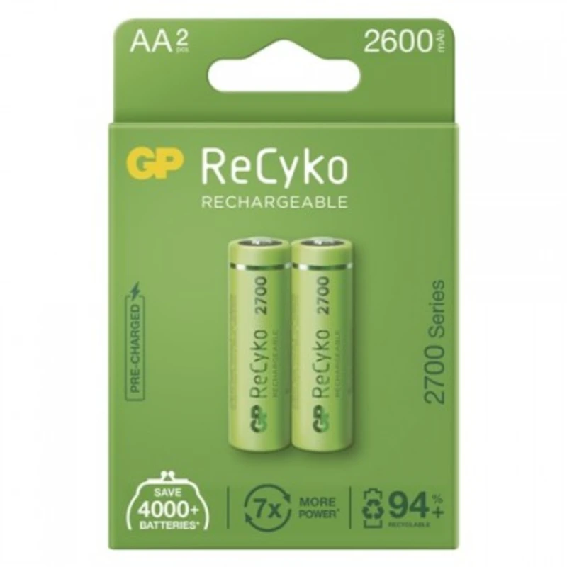 Nabíjecí baterie, nabíječky nabíjecí baterie gp b2127 recyko, 2700mah, aa, 2ks