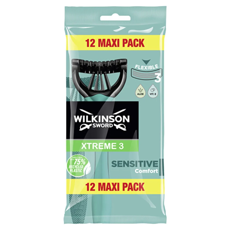 Wilkinson Sword Jednorázový holicí strojek pro muže Wilkinson Xtreme3 Sensitive Comfort 12 ks