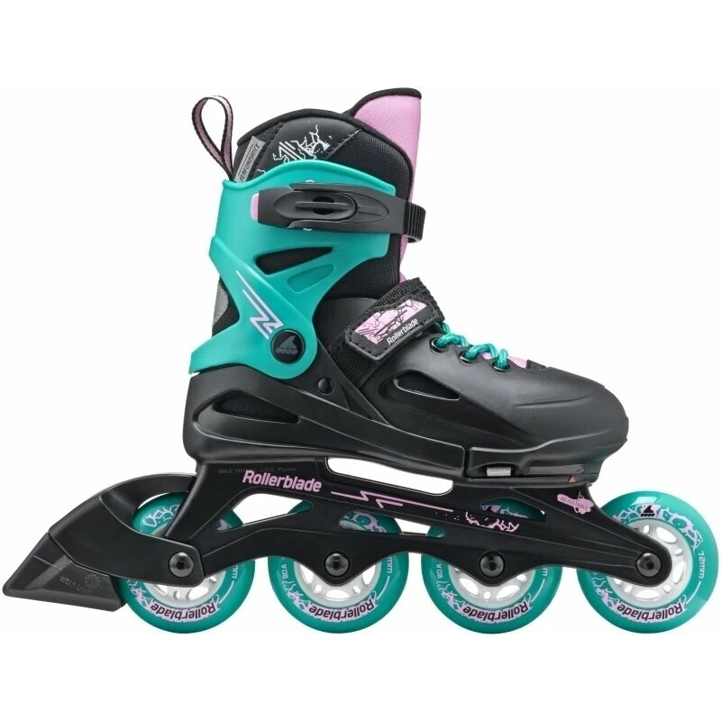 Rollerblade Fury JR Black/Sea Green 33-36,5 Kolečkové brusle