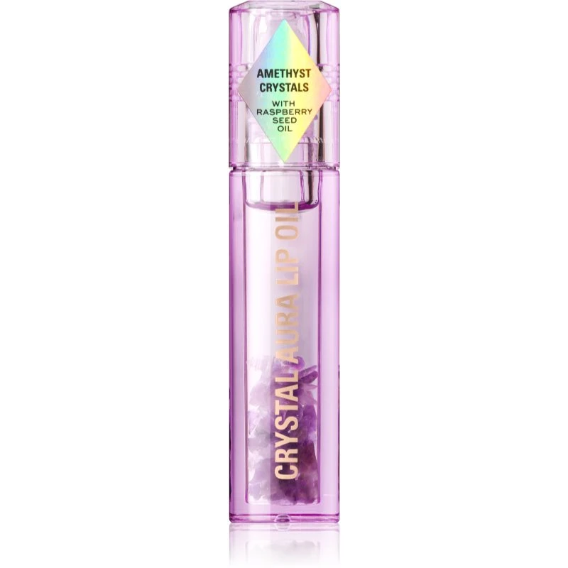 Makeup Revolution Crystal Aura olej na rty pro výživu a hydrataci odstín Amethyst Lavender 2,5 ml