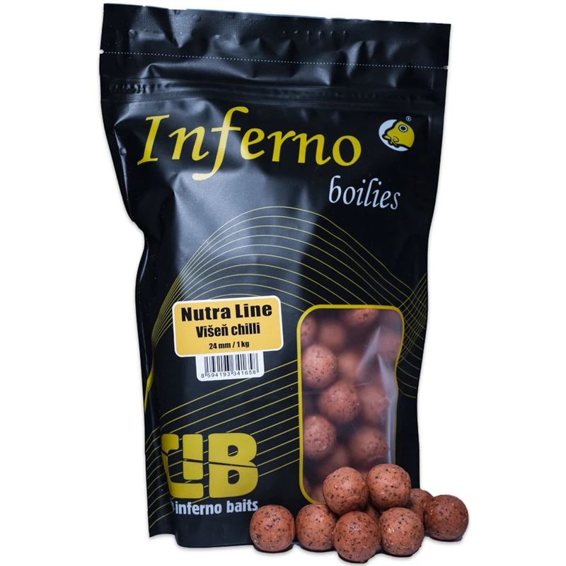 Carp inferno boilies nutra line višeň chilli - 1 kg 24 mm