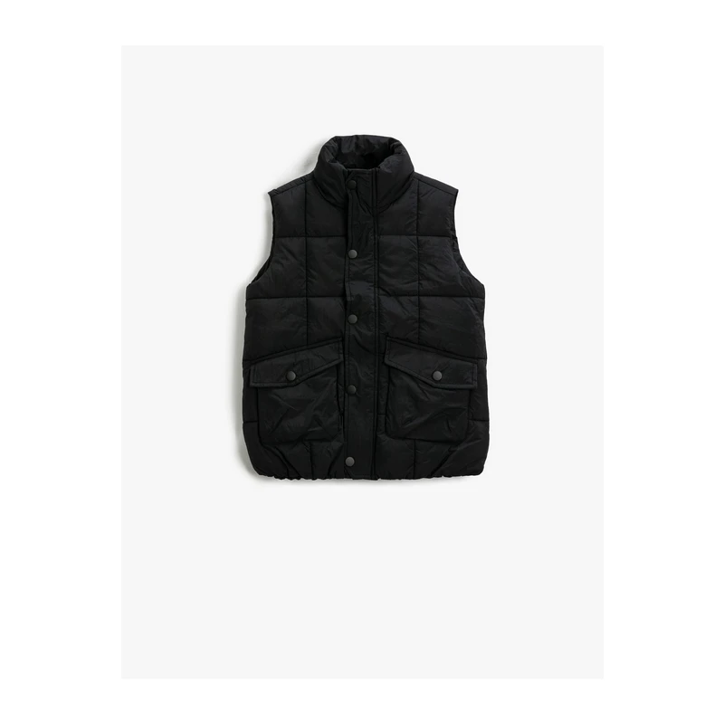 Koton Inflatable Vest with Pockets Stand Up Collar