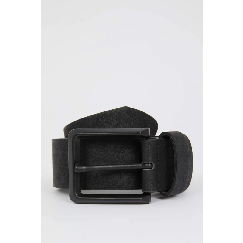 DEFACTO Men Rectangle Buckle Faux Leather Belt