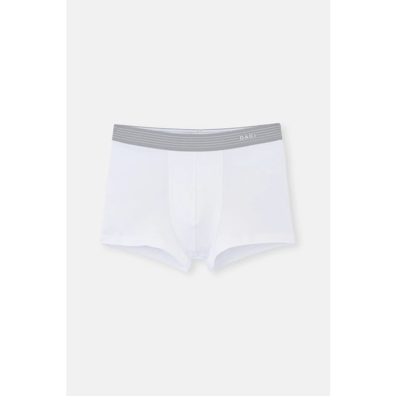 Dagi White Combed Cotton Compact Plain Men's Boxer