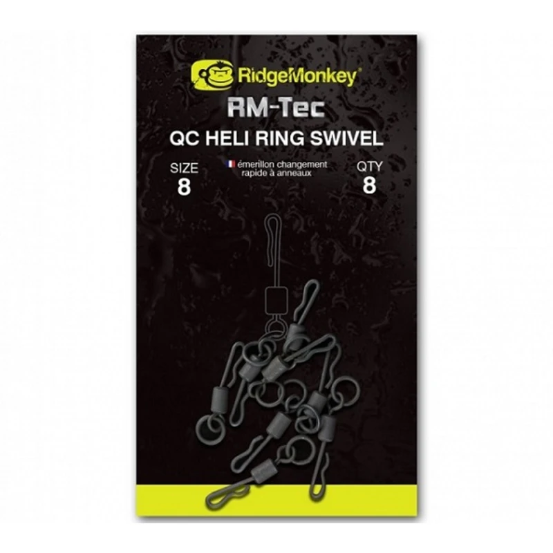 Ridgemonkey rychlovýměnný bratlík s kroužkem quick change heli ring swivel-velikost 8