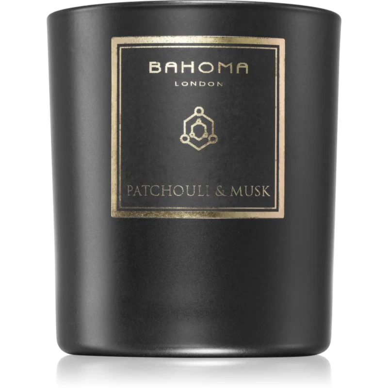 Bahoma London Obsidian Black Collection Patchouli & Musk vonná svíčka 220 g