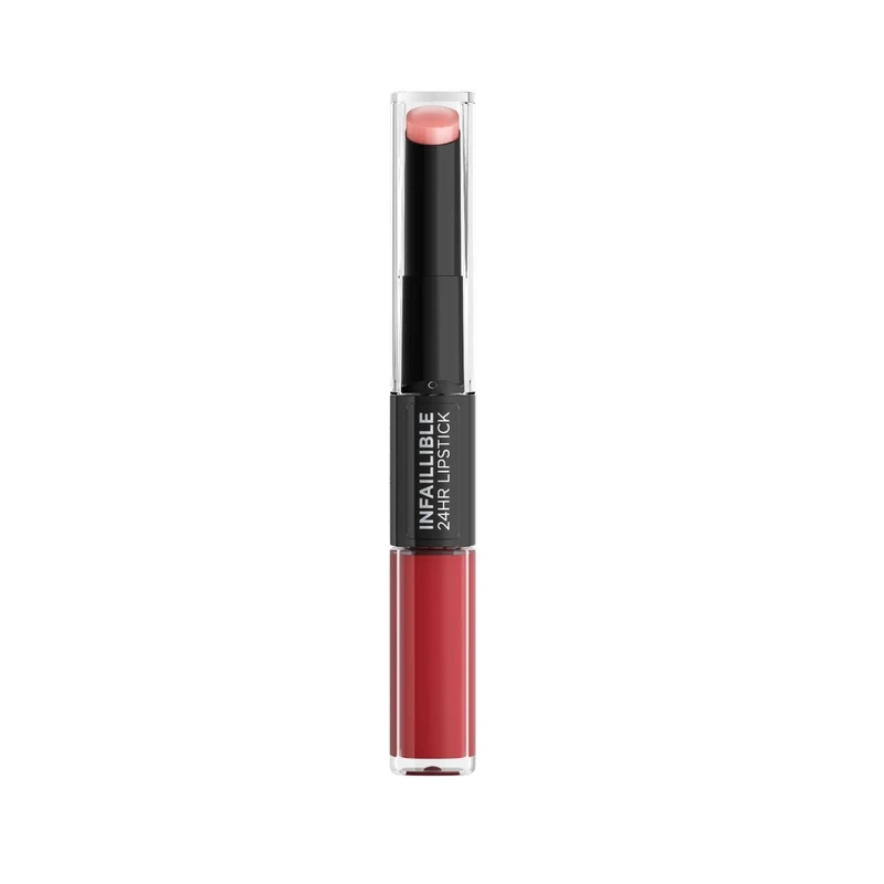 L’Oréal Paris Infallible 24H dlouhotrvající rtěnka a lesk na rty 2 v 1 odstín 501 Timeless Red 5,7 g