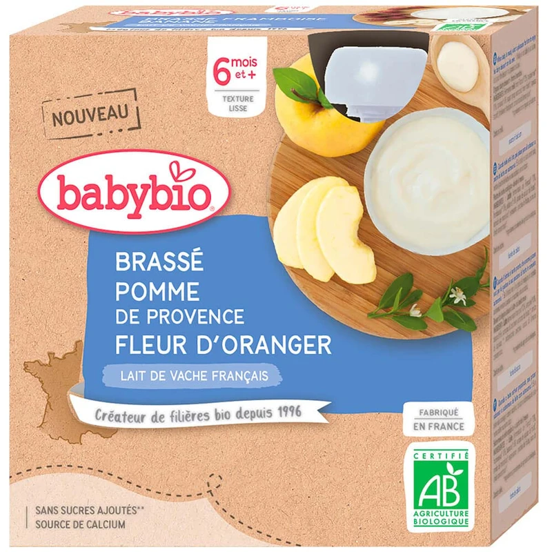 BABYBIO Brassé jablko pomerančový květ 4x85 g