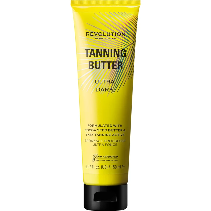 Makeup Revolution Beauty Tanning Butter vyživující tělové máslo se samoopalovacím účinkem odstín Ultra Dark 150 ml