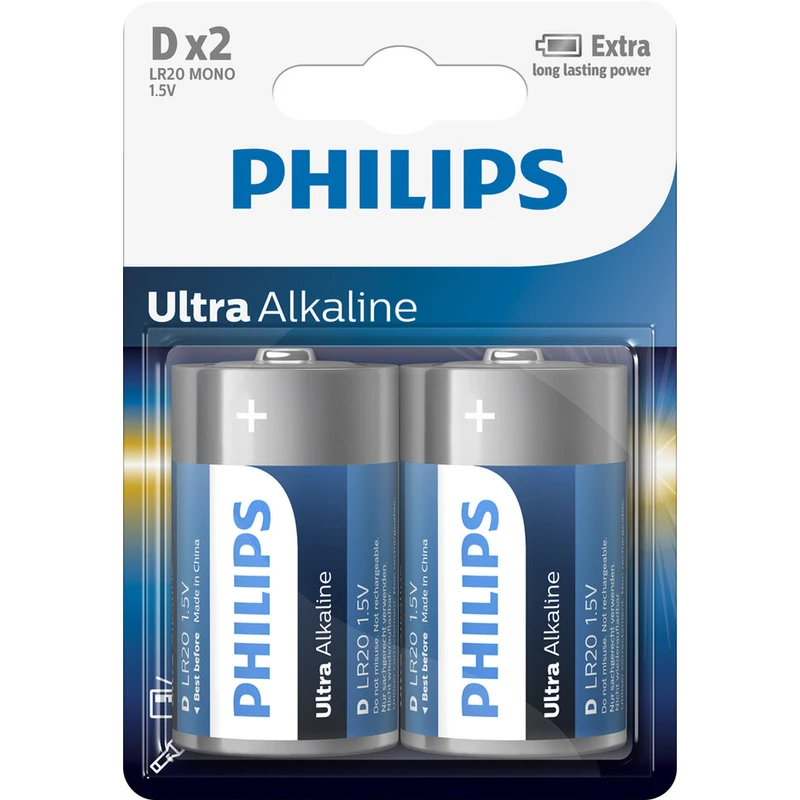 Baterie D Philips Ultra Alkaline LR20 E2B/10 alkalické