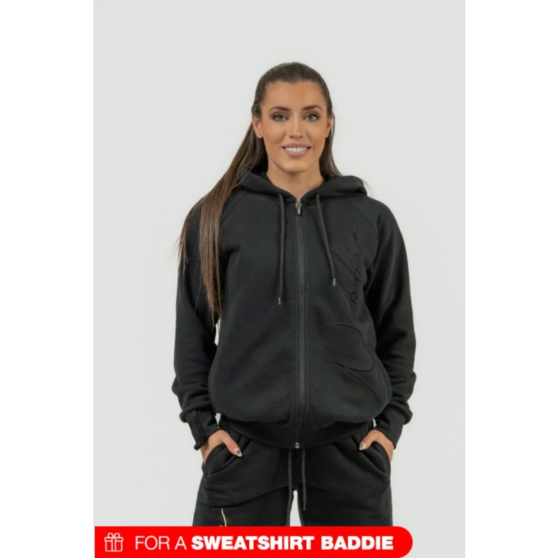 Nebbia Classic Zip-Up Hoodie INTENSE Signature Black XS Fitness mikina