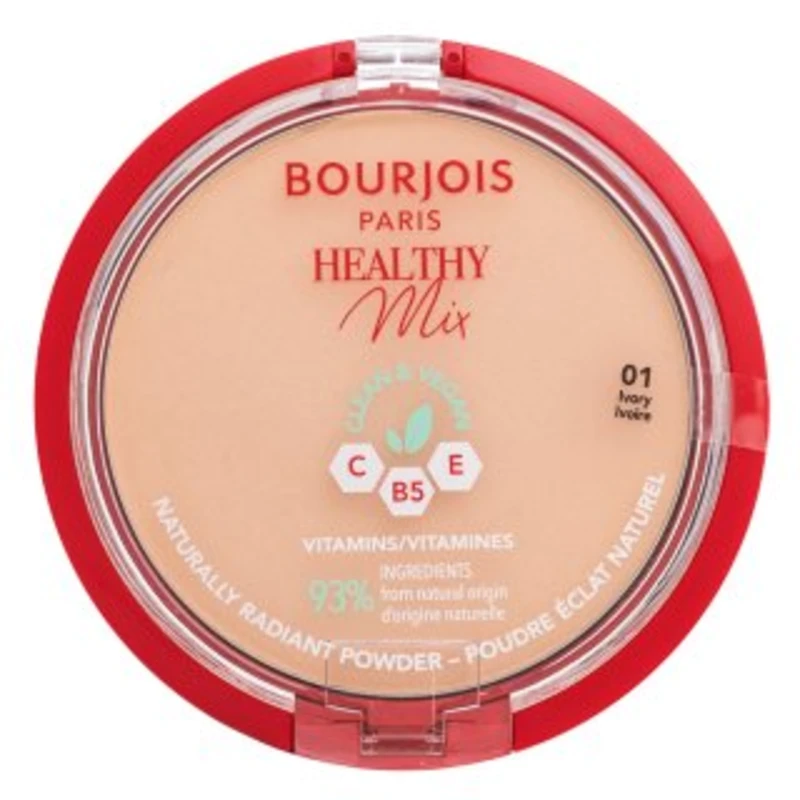 Bourjois Healthy Mix matující pudr pro zářivý vzhled pleti odstín 01 Ivory 10 g