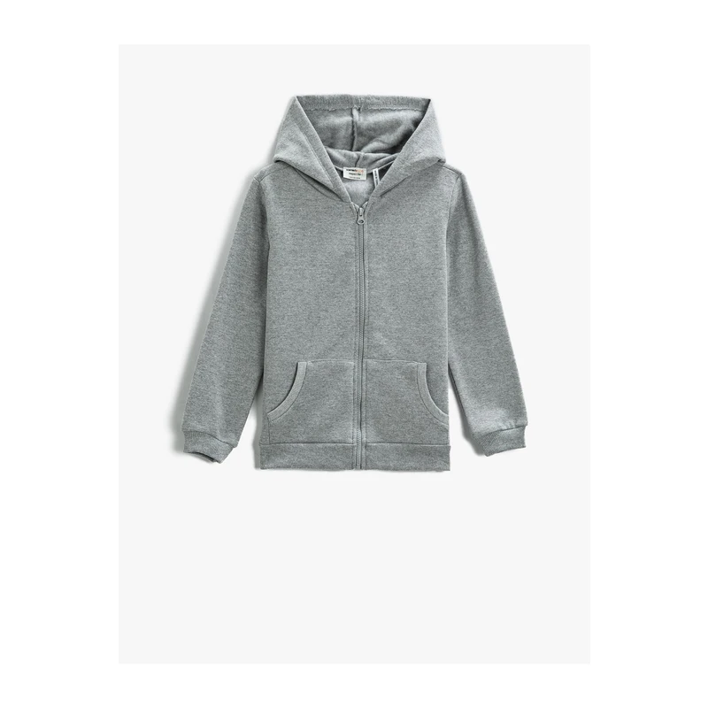 Koton Basic Cardigan Zipper Hooded Pocket