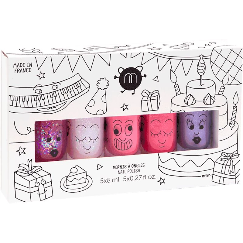 Nailmatic Kids sada laků na nehty Sheepy, Polly, Cookie, Kitty, Piglou pro děti