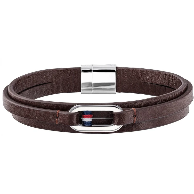 Tommy Hilfiger Hnědý kožený náramek TH2790027