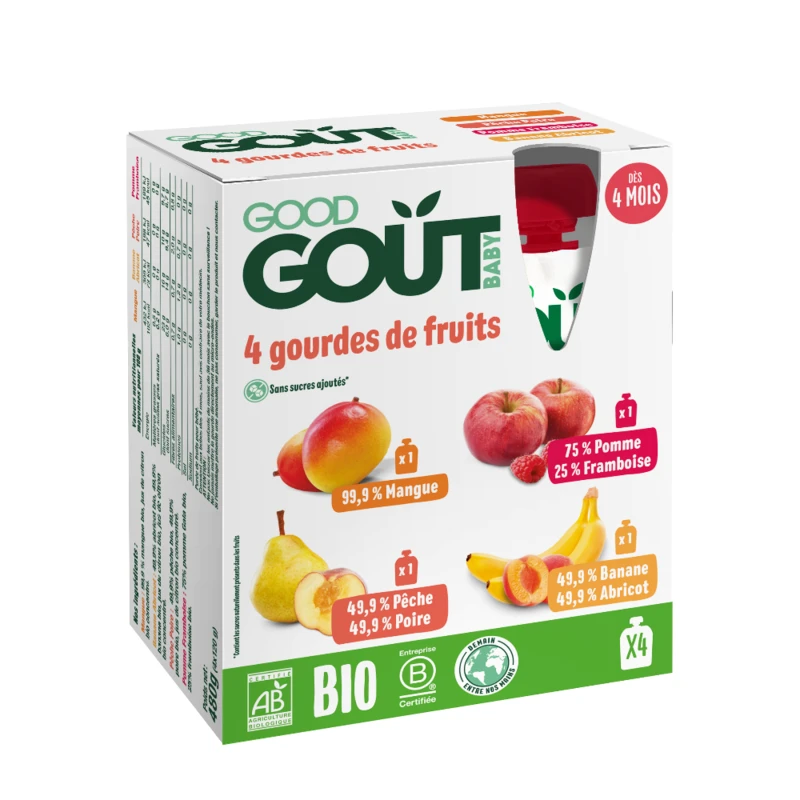 4x GOOD GOUT BIO Variace kapsiček Moje oblíbené ovoce 120 g