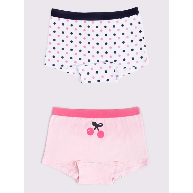 Yoclub Kids's Cotton Girls' Boxer Briefs Underwear 2-Pack BMA-0002G-AA30