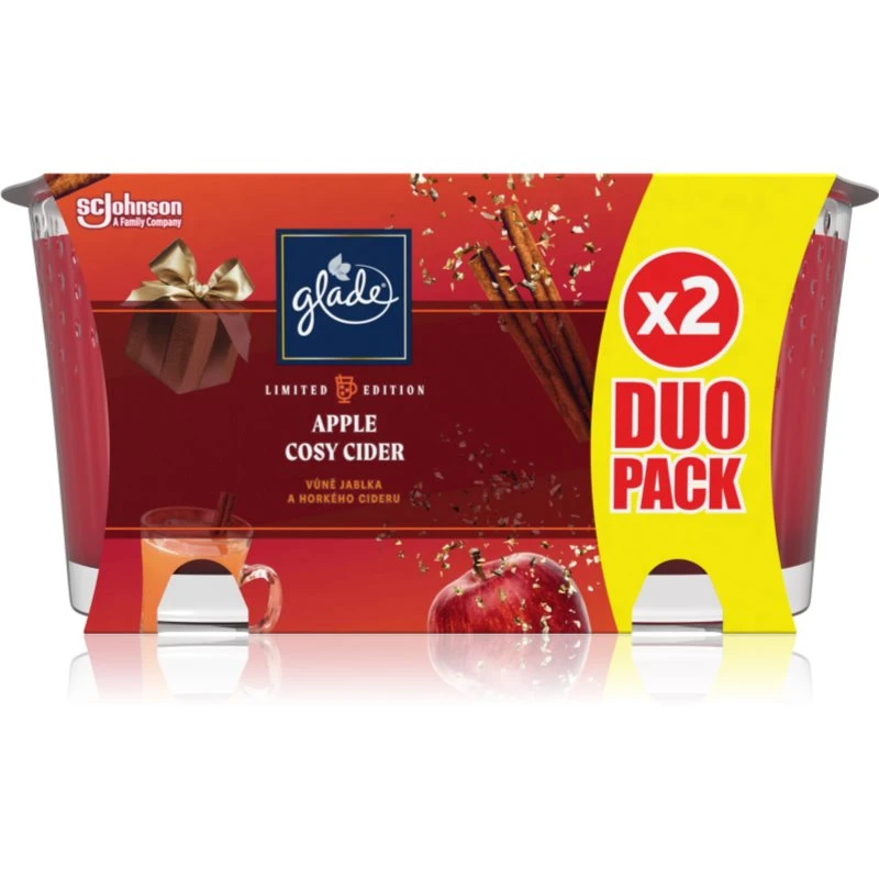 GLADE Cosy Apple Cider vonná svíčka duo 2x129 g