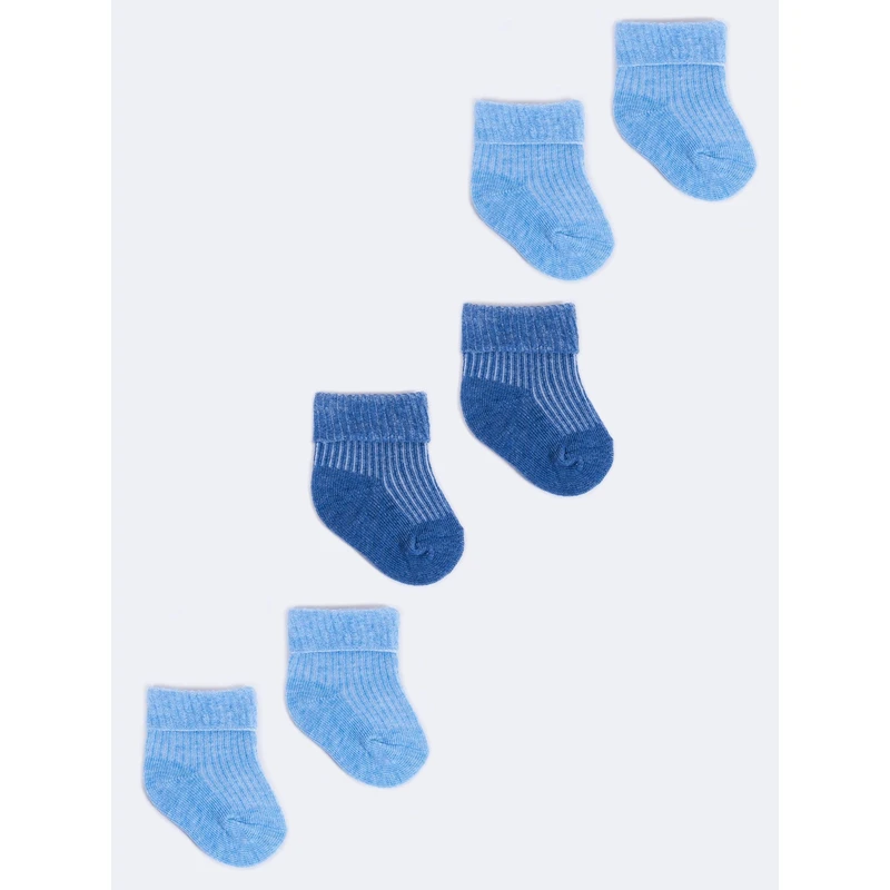 Yoclub Kids's 3Pack Boy's Turn Cuff Sock SKA-0009U-0000-004