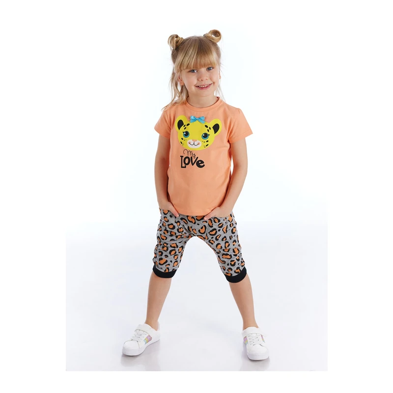 Denokids Leopard Love Girl Capri Suit