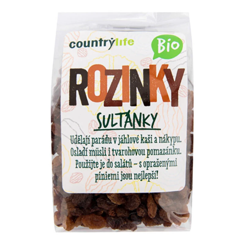 Country Life Rozinky sultánky BIO 200 g