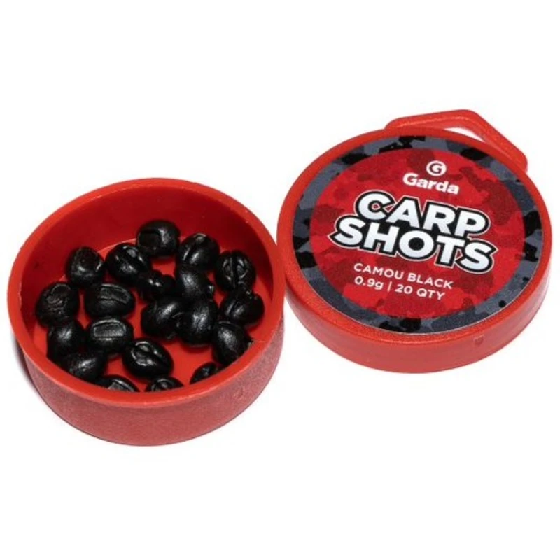 Garda bročky carp shots camou black - 20 ks 0,9 g