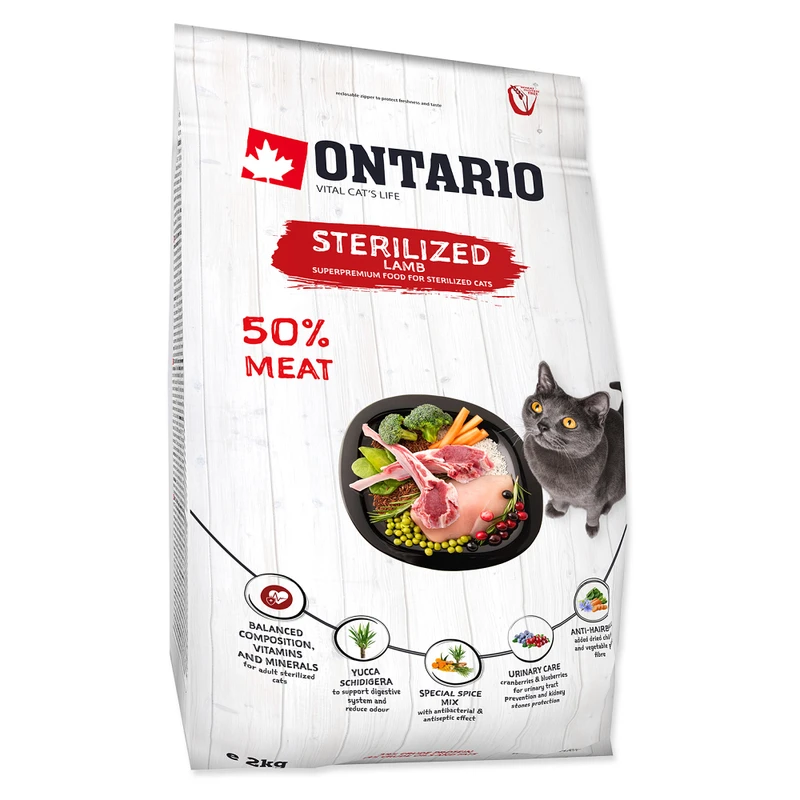 Ontario Cat Sterilised Lamb 2kg